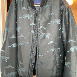 Blue Leopard print jacket.